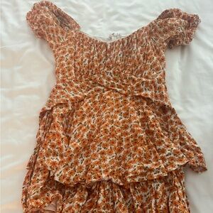 Orange ruffle dress